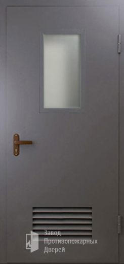 Фото двери «Техническая дверь №5 со стеклом и решеткой» в Одинцово