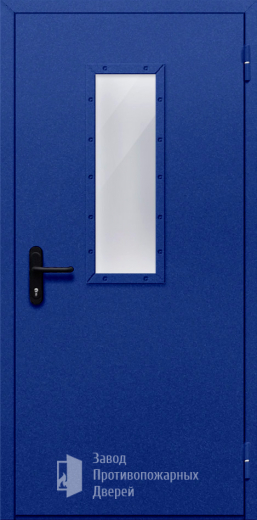 Фото двери «Однопольная со стеклом (синяя)» в Одинцово