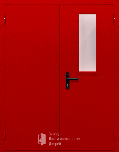 Фото двери «Двупольная со стеклом (красная)» в Одинцово