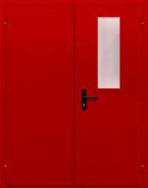 Фото двери «Двупольная со стеклом (красная)» в Одинцово
