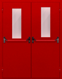 Фото двери «Двупольная с стеклом и антипаникой (красная)» в Одинцово