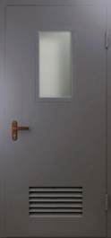 Фото двери «Техническая дверь №5 со стеклом и решеткой» в Одинцово